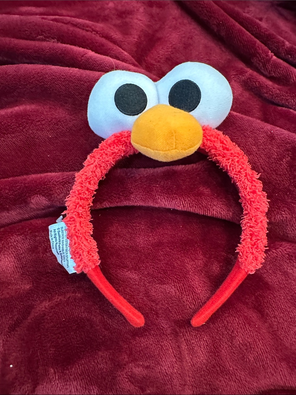 Sesame Street Elmo Plush Headband - Red and Orange costume Seaworld Busch Garden